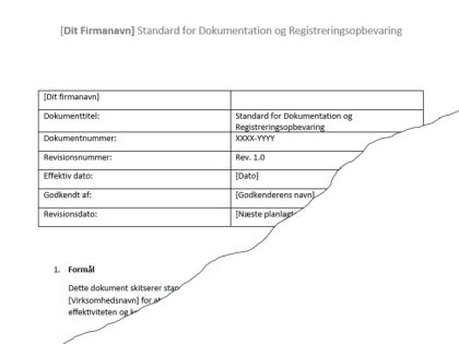 Standard for dokumentation og journalføring