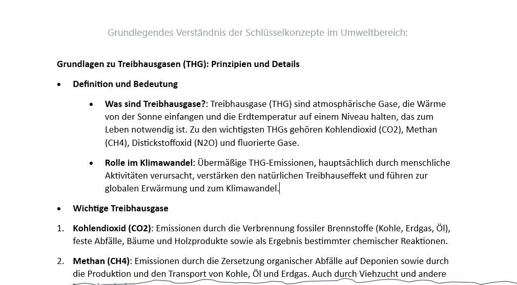 Wichtige Umweltkonzepte (Verständnis)
